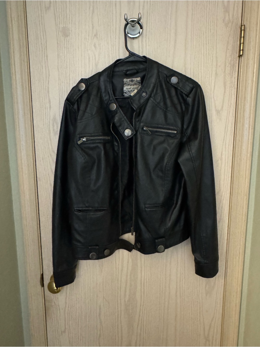 Wet Seal Black Faux Leather Moto Jacket